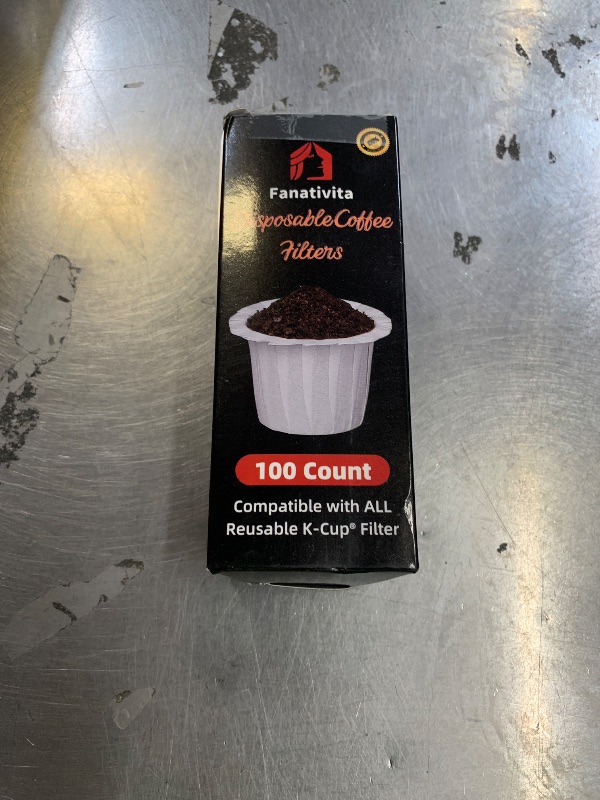 Photo 1 of 100 Count Fanativita K Cup Coffee Filters Disposable for Keurig Single Cup, Compatible with All Reusable K Cups (White)