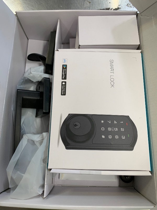 Photo 1 of Veise VE06-H Smart Front Door Lock Set, App Control, Keyless Entry Deadbolt with Lever Handle, Electronic Digital Touchscreen Keypad, Auto Lock, Easy Install, Matte Black