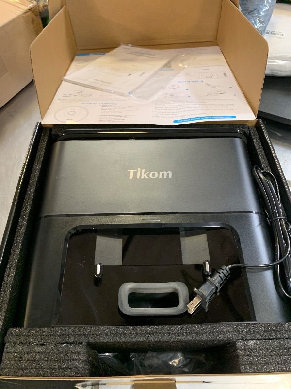 Photo 1 of Tikom Robot Vacuum and Mop, 6000Pa Robotic Vacuum Cleaner with Self-Emptying Base, 90 Days Capacity, LiDAR Navigation, Home Mapping, Ideal for Pet Hair, Hard Floors, Carpet (L8000 Plus)