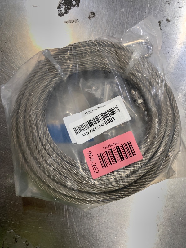 Photo 1 of 1/4 Stainless Steel Cable, PIUM 30Ft Wire Rope, 1/4" Aircraft Cable with 7x19 Strands and 6400lbs Breaking Strength, 304 Stainless Steel Cable with Loops for Zipline Cable, Boat Lift, Decking Rails