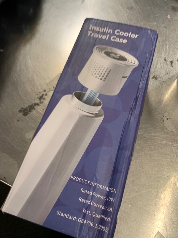 Photo 1 of Anbanglin Electric Insulin Cooler Travel Case, TSA Approved Medication Cooler for Travel Hold 1–7 Medication Pens, 36-68F On–The–Go Medicine Diabetes Travel Case with Digital Display & Icicle, White