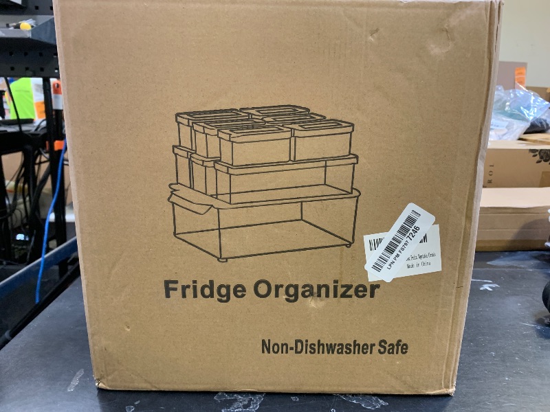 Photo 1 of 10 Pack Refrigerator Pantry Organizer Bins, Stackable Fridge Organizer Bins with Lids, Clear Plastic Food Storage Bins for Kitchen, Countertops, Cabinets, Fridge, Drinks, Fruits, Vegetable, Cereals