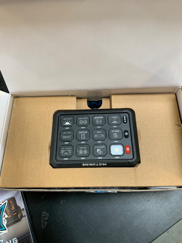 Photo 1 of MICTUNING P1s-AC Wireless 12 Gang Switch Panel, 433MHz Remote Control Range Up to 265FT Plug and Play 12v Multifunction Toggle Momentary Pulsed Strobe Circuit Control Relay System Box for Car Truck RV