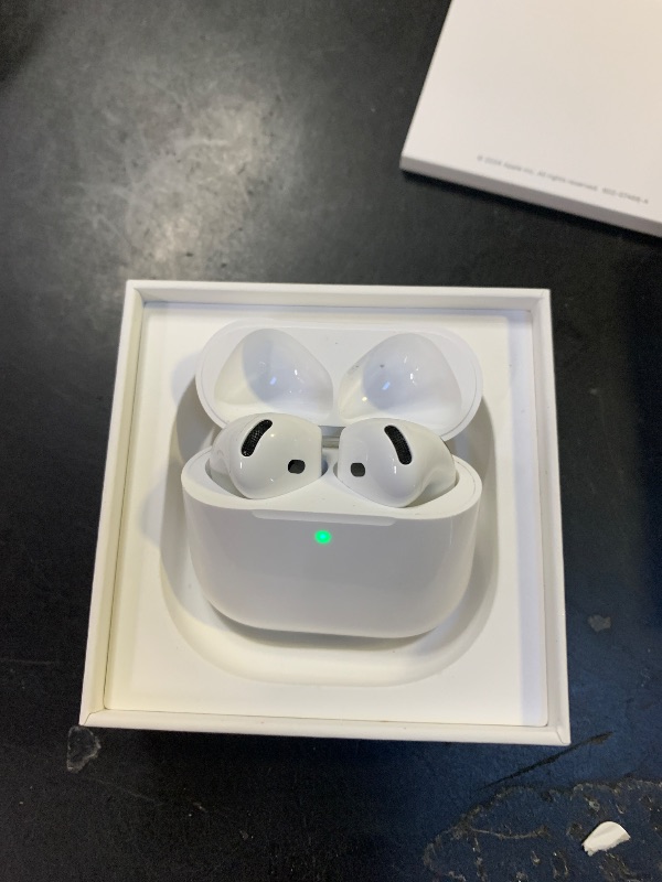 Photo 1 of **USED, SEE NOTES** Apple AirPods 4 Wireless Earbuds, Bluetooth Headphones, Personalized Spatial Audio, Sweat and Water Resistant, USB-C Charging Case, H2 Chip, Up to 30 Hours of Battery Life, Effortless Setup for iPhone