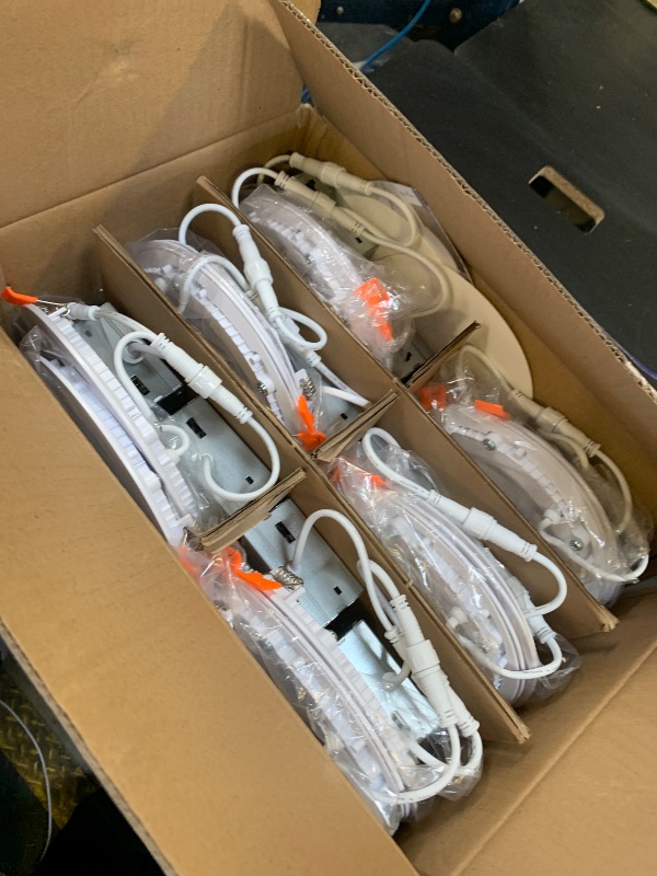 Photo 1 of DLLT LED Recessed Ceiling Lights: 12 Pack 6 Inch 5CCT Ultra-Thin Lighting with Junction Box for Bedroom - 1200LM Brightness 12W Eqv 110W Dimmable Canless Wafer Downlight with ETL&FCC