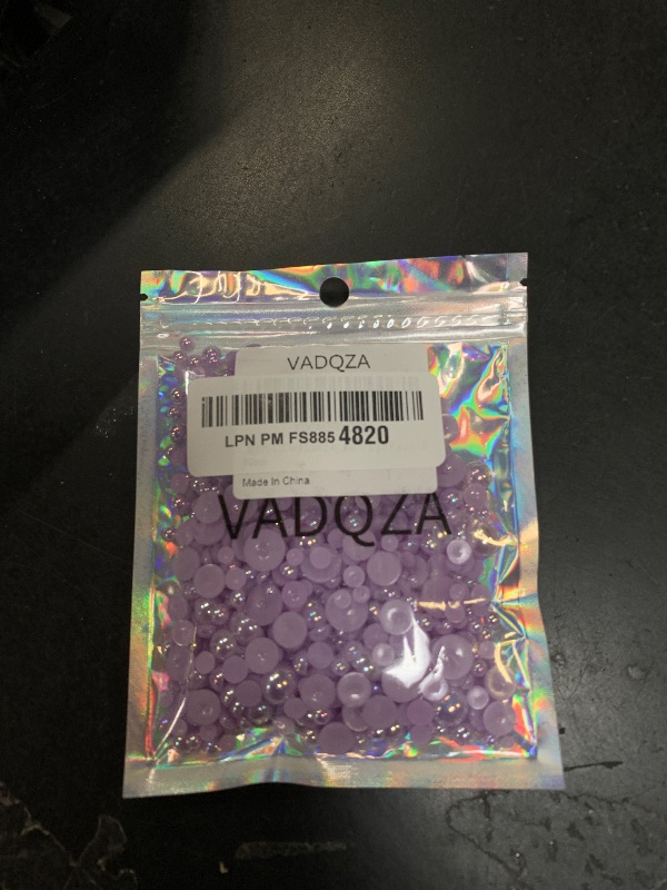 Photo 1 of 1000PCS Mixed Sizes 3/4/5/6/8/10mm Flatback Half Round Pearls Gems for Crafting, AB Color Pearl Beads Stones for Crafts Jewelry Clothes Shoes Dress Nail Art Making Embellishments (Light Purple AB)