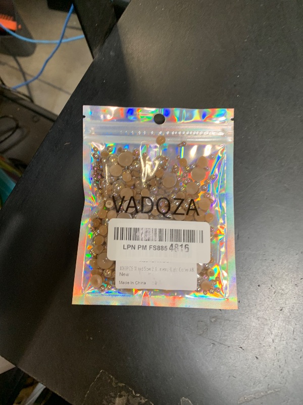 Photo 1 of 1000PCS Mixed Sizes 3/4/5/6/8/10mm Flatback Half Round Pearls Gems for Crafting, AB Color Pearl Beads Stones for Crafts Jewelry Clothes Shoes Dress Nail Art Making Embellishments (Light Coffee AB)