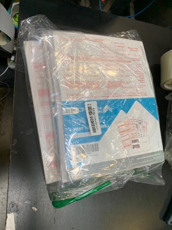 Photo 1 of 1099 INT Interest Tax Forms 2025 4 Part, 25 Pack of Interest Income Laser Forms Compatible with QuickBooks and Accounting Software, 25 Self Seal Envelopes Included