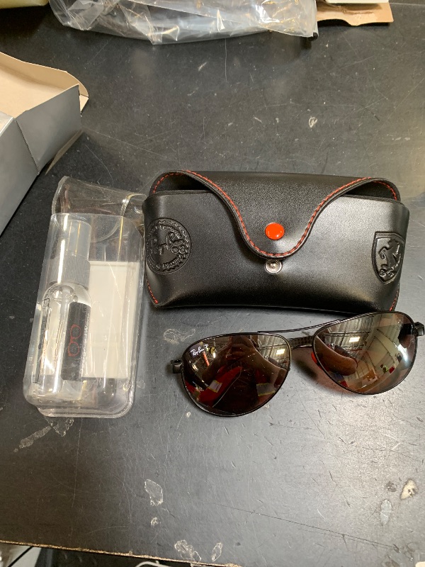 Photo 1 of Ray-Ban RB8331M F002H2 61MM Black/Plastic Lens Purple/Silver Mirror Polarized Chromance Aviator Sunglasses for Men +Bundle with Accessory Eyewear Kit