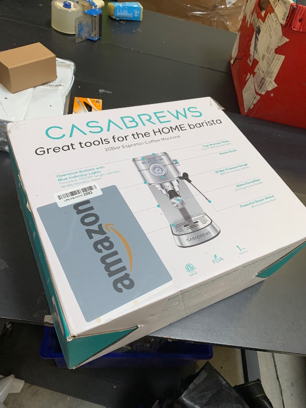 Photo 1 of CASABREWS CM5418 Espresso Machine 20 Bar, Compact Espresso Maker with Steam Milk Frother, Stainless Steel Coffee Machine with 34oz Removable Water Tank for Cappuccino, Gift for Women or Men, Silver