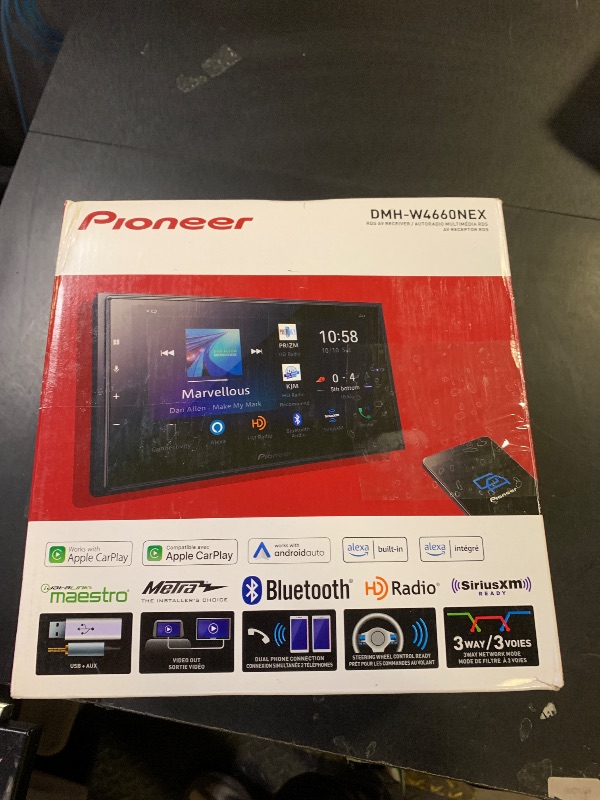 Photo 1 of Pioneer DMH-W4660NEX 6.8" Capacitive Touchscreen, Double Din – Wireless & Wired Apple CarPlay & Android Auto, Amazon Alexa Built-in, Bluetooth, HD Radio, Backup Camera, FLAC, Hi-Volt RCA