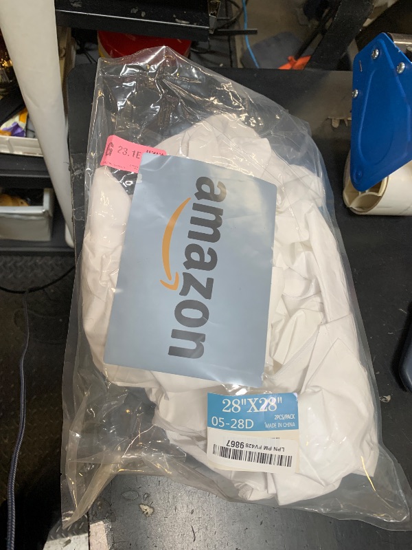 Photo 1 of Feather Proof Euro Pillow Protectors 28x28 Waterproof Cover for Goose Down Square Throw Pillows 2 Pack