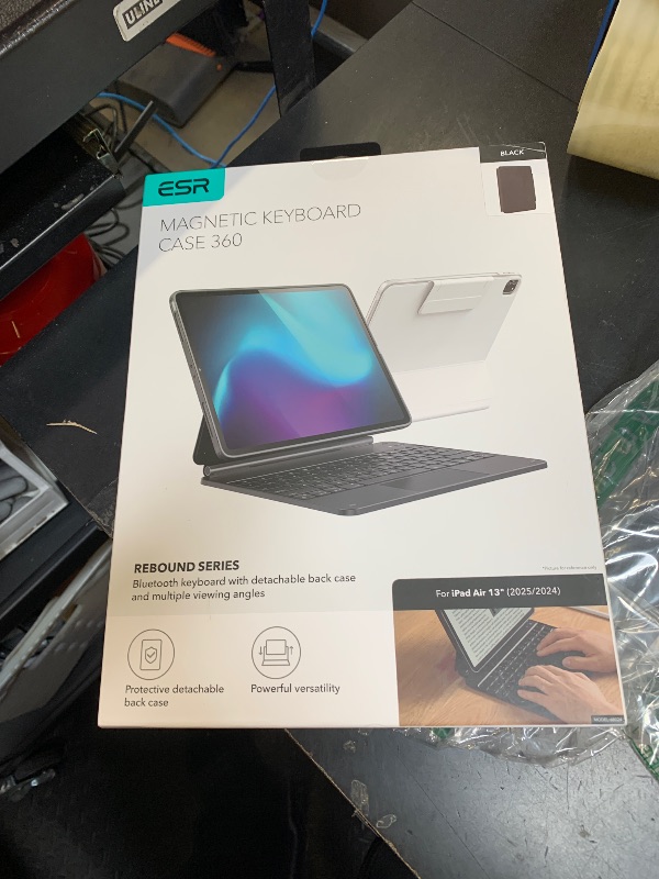 Photo 1 of ESR iPad Air 13 Inch Case Keyboard (M3/M2, 2025/2024), Easy-Set Magnetic Stand, Portrait/Landscape Mode, Removable Case with Multi-Touch Trackpad, Rebound 360 Series, Black