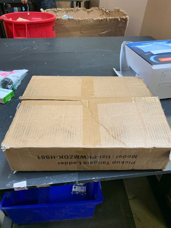 Photo 1 of Foldable Tailgate Ladder for Pickup Truck, Universal 37"-45" Height Adjustable Tailgate Step with Non-Slip Pedal, Heavy Duty Durable Truck Ladder for Ford Dodge Ram Hilux Chevy GMC, Capacity 350 lbs