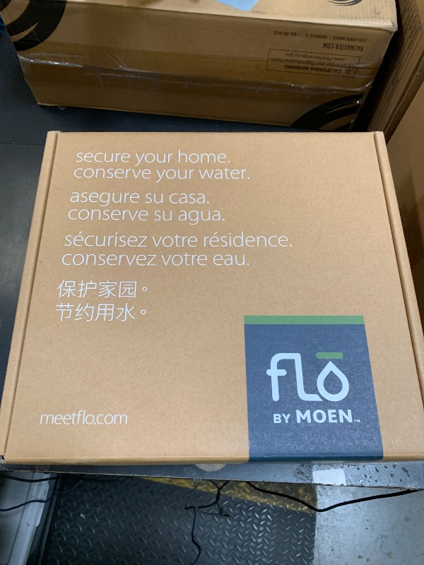 Photo 1 of Moen Flo Smart Water Monitor and Automatic Shutoff Sensor, Wi-Fi Connected Water Leak Detector for 1-1/4-Inch Diameter Pipe, 900-002