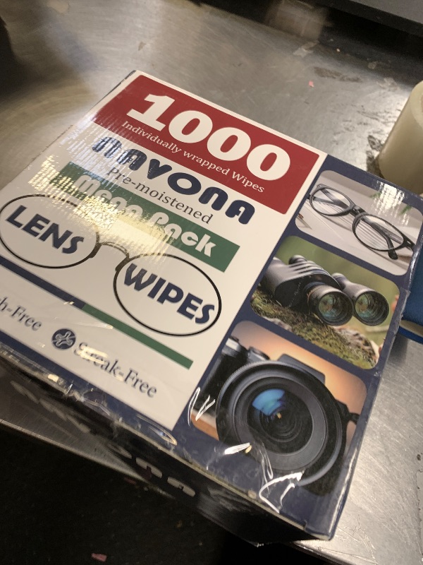 Photo 1 of 1000 Count Lens Wipes for Eyeglasses – Pre-Moistened, Individually Wrapped Eyeglass Cleaning Wipes – Scratch-Free, Streak-Free Glasses Cleaner Wipes for Sunglasses & Camera Lens – Bulk Pack