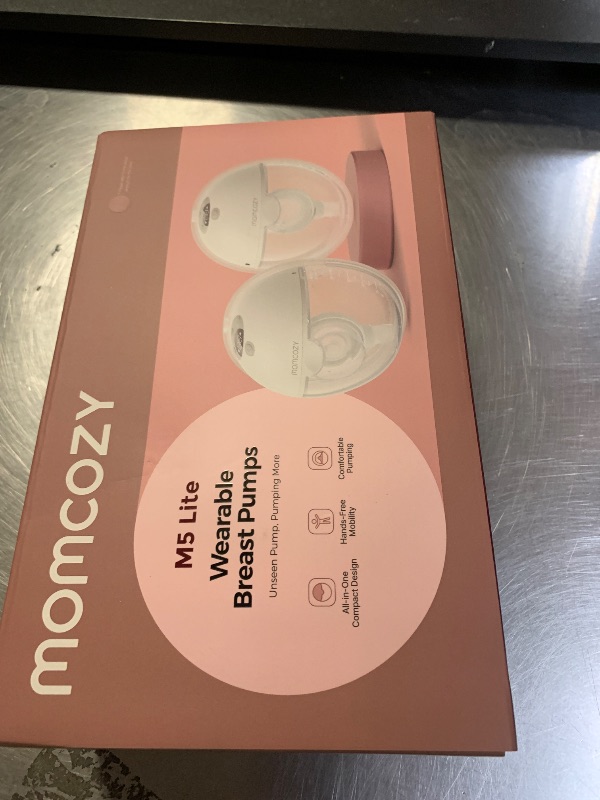 Photo 1 of Momcozy M5 Lite Hands-Free Wearable Breast Pump, DoubleFit Flange for Baby-Like Comfort, 3 Modes & 9 Suction Levels, No Flange Insert or Hard Carry Case, 24mm, 2-Pack, Cozy Red