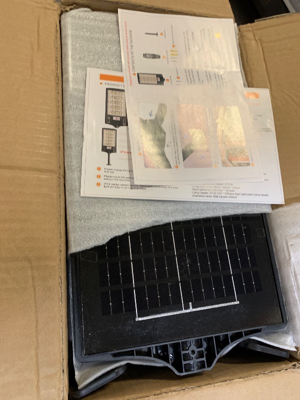 Photo 1 of Aqraou Solar Street Lights Outdoor, 6500K Outside Waterproof LED Street Light Dusk to Dawn, Wide Angle Lamps with Motion Sensor & Remote Control, Solar Lights Outdoor for Garden Yard, 4 Pack