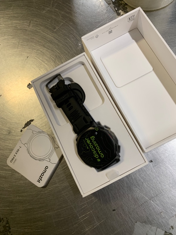 Photo 1 of Amazfit T-Rex 3 Pro Outdoor Smart Watch 44mm Sapphire AMOLED Display with Flashlight, Ti Bezel, Dual Band GPS, Offline Maps, 17 Days Battery, 10 ATM, 180+ Sports Mode for Android & iPhone, Black