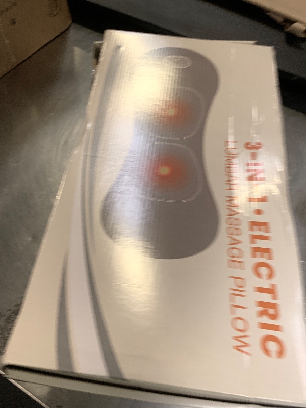 Photo 1 of 3 in 1 Lower Back Massager, Triple Fusion Back Massager with Heat, Vibration and Stretch,Lumbar Support Pillow with Ergonomic Memory Foam for Bed and Chair