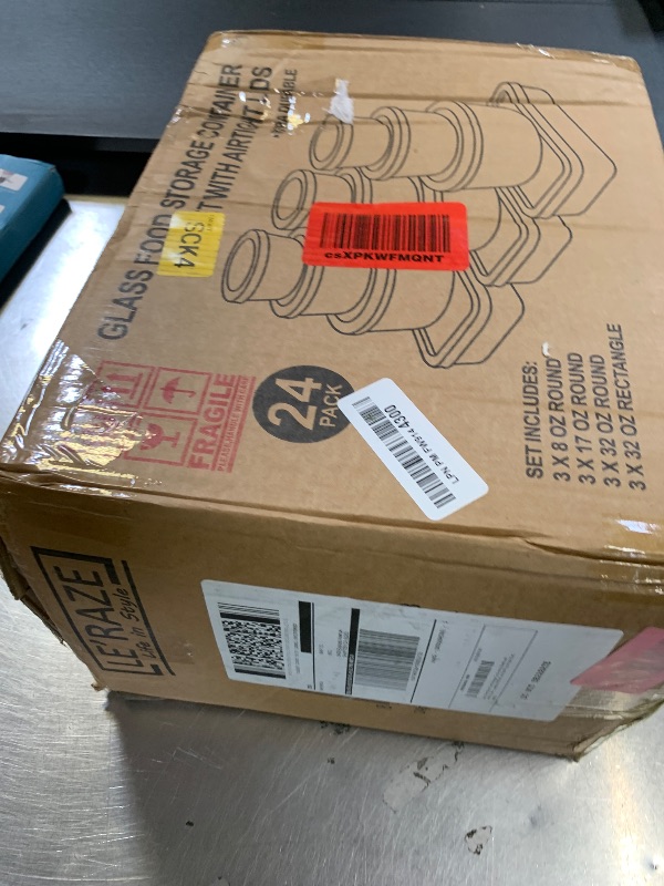 Photo 1 of *INCOMPLETE, DAMAGED** Set Glass Food Storage Containers & Bowls with Airtight Lids - Leakproof BPA-Free Meal Prep Airtight Stackable Lunch Boxes, Kitchen Pantry & Storage Organizers - Microwave Freezer Dishwasher Safe