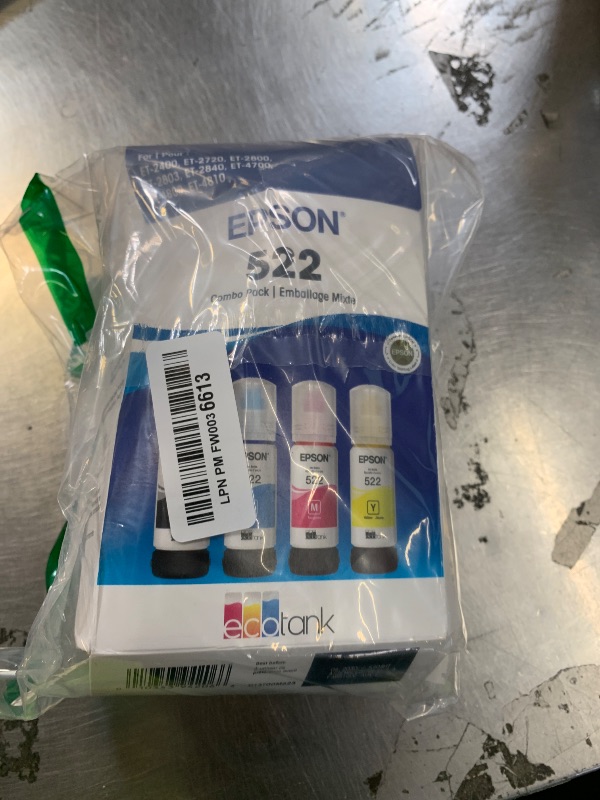 Photo 1 of Epson 522 EcoTank Ink Ultra-high Capacity Bottle Black & Color Combo Pack (T522120-BCS) Works with ET-2720, 2800, 2803, 2840, 4700, 4800, 4810