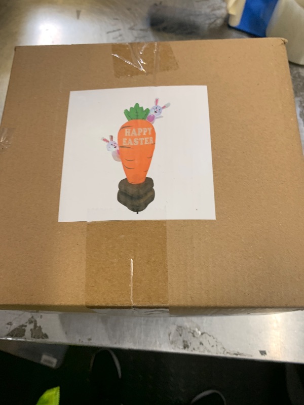 Photo 1 of [ Rotatable Bunny Carrot ]6Ft Lighted Easter Inflatable Outdoor Decorations, Blow Up Bunny with Built-in 4 LED Lights,Easter Blow up Yard Decorations for Indoor Outdoor Garden Lawn Holiday Party Decor