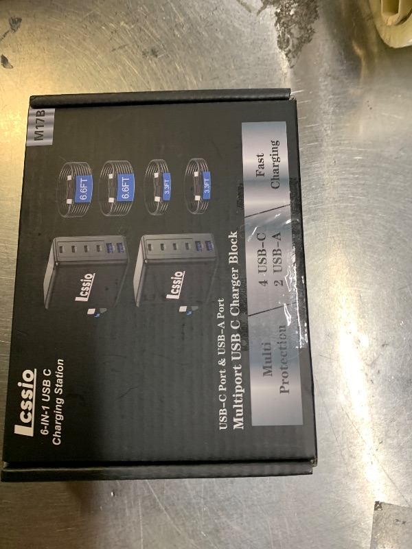 Photo 1 of 2 Pack 200W USB C Charger with 4 USB Cables, 6-Port Wall Charger, Laptop Fast Charger Type C Charging Block for MacBook Pro, Dell XPS, iPhone 17, iPad, Tablet, Chromebook Black