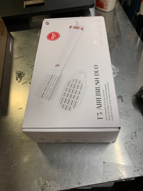 View 2 of "T3 AireBrush Duo Interchangeable Hot Air Blow Dry Brush with Two Attachments Includes 15 Heat and Speed Combinations, T3 IonFlow Technology, Volume Booster Switch, Lock-in Cool Shot"