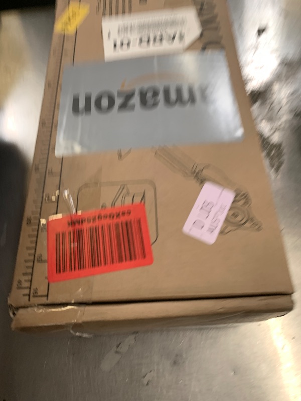 Photo 1 of HUANUO Dual Monitor Stand - Full Adjustable Monitor Desk Mount Swivel Vesa Bracket with C Clamp, Grommet Mounting Base for 13 to 32 Inch Computer Screens - Each Arm Holds 4.4 to 19.8lbs - White