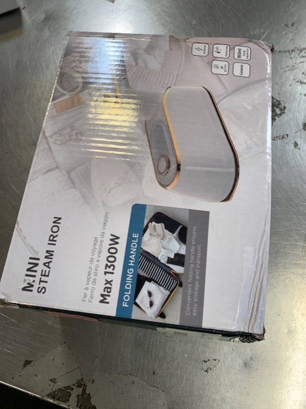 Photo 1 of Travel Steamer for Clothes Portable Rotary Garment Iron 1200W Small Travel Steam Iron for Home, Dorm, College, 150ml Water Tank, Foldable Wrinkle Remover 120V, 1 Piece