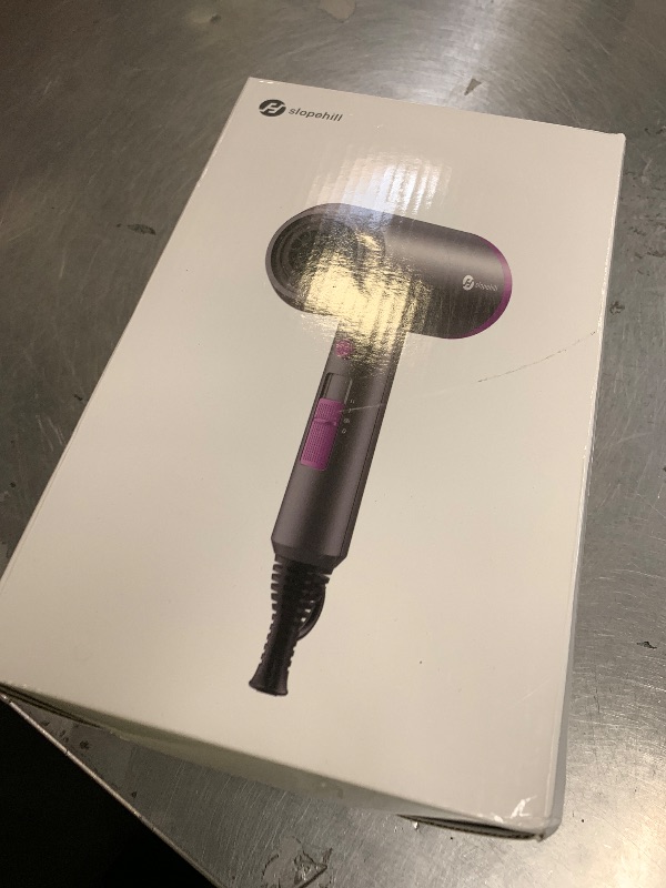 Photo 1 of slopehill Professional Ionic Hair Dryer, Powerful 1800W Fast Drying Low Noise Blow Dryer with 2 Concentrator Nozzle 1 Diffuser Attachments for Home Salon Travel (Black)