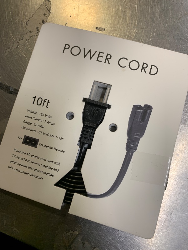 Photo 1 of 10 ft Power Cord Compatible with Singer, Brother, Baby-Lock, White, Viking, Pfaff Sewing Machine Power Cable Replacement
