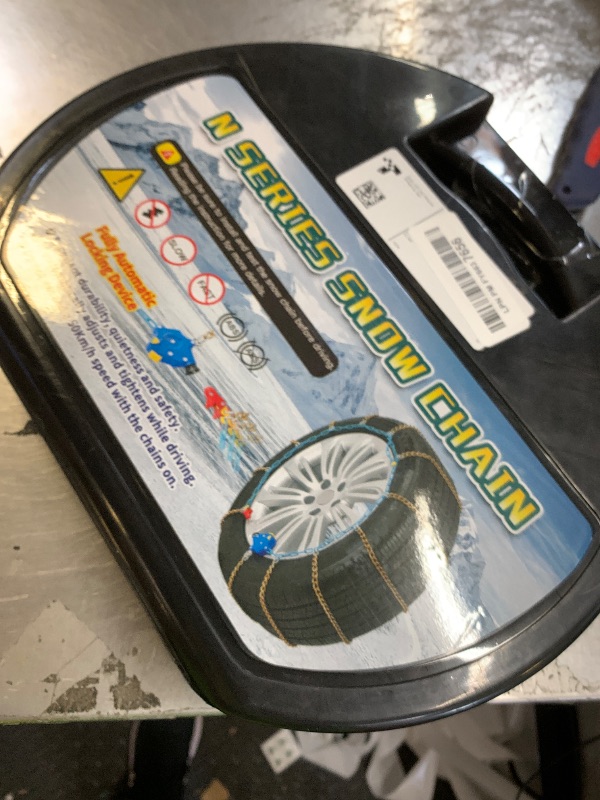 Photo 1 of Auto Tightening Snow Chains for Cars, SUVs & Pickup Trucks – 1-Min Quick-Fit Auto Installation, Reusable Universal Emergency Traction Tire Chains – Set of 2?ALN80?
