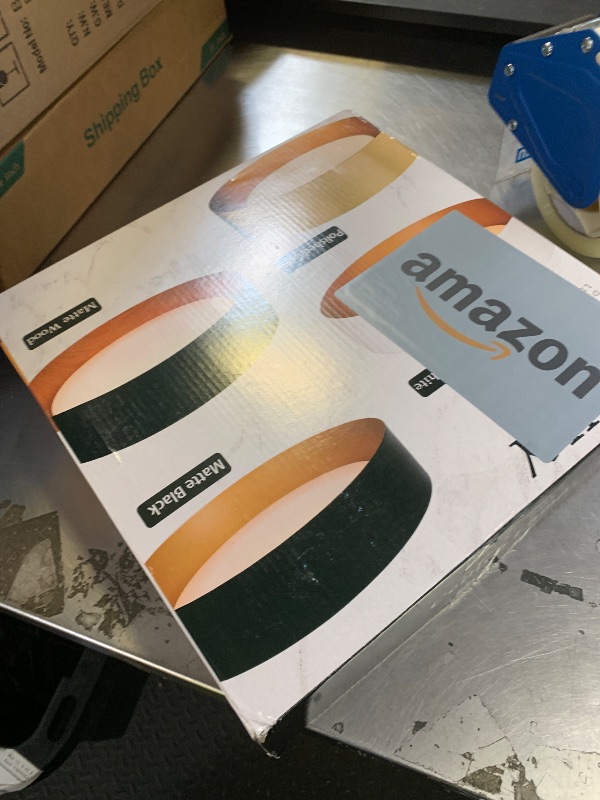 Photo 1 of Bargeni Flush Mount Ceiling Light,13 inch Ceiling Light Fixtures,Matte Black with Wood Accent,3000K/Warm White/18W(100w Equiv.),Dimmable LED Lighting Fixtures Ceiling for Kitchen,Outdoor