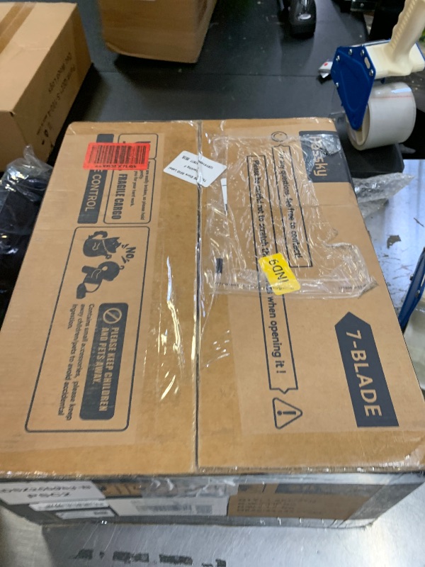 Photo 1 of Passky 20" Farmhouse Flush Mount Ceiling Fans with Lights and Remote, Industrial Black Caged Low Profile Fandelier, 6 Speeds Bladeless Ceiling Fan for Bedroom, Kitchen, Living Room