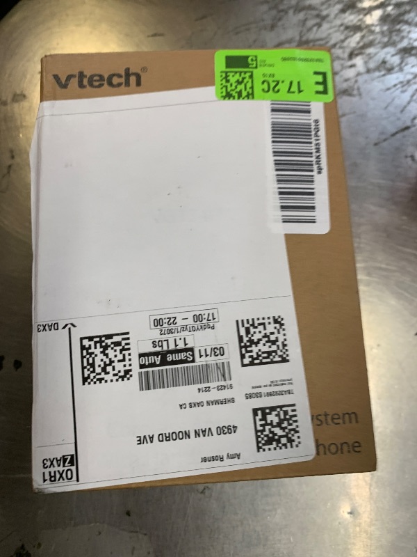 Photo 1 of [New] VTech VG134-11 DECT 6.0 Cordless Home Phone with Bluetooth Connection, Digital Answering Machine, Backlit Display,Full Duplex Speakerphone, Caller ID/Call Waiting,1000 ft Range (Black)