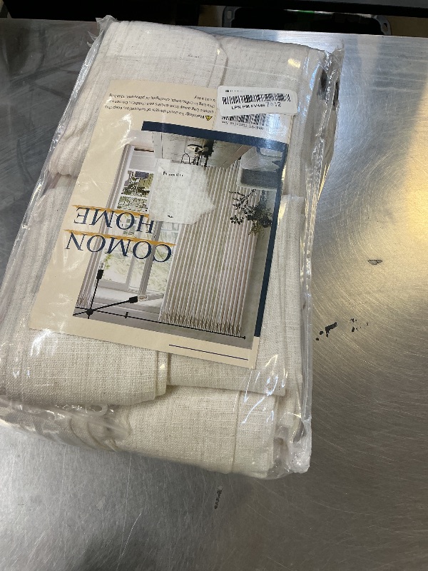 Photo 1 of Natural Pinch Pleated Curtains 120 Inch Length for High Ceiling Living Room Extra Wide Linen Drapes Hooks Rings Back Tab Cream Ivory Semi Sheer Light Filtering Luxury 70 x 120 Inch Curtain 1 Panel