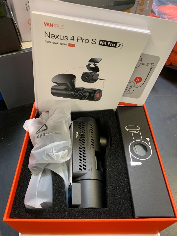 Photo 1 of Vantrue N4 Pro S 4K 3 Channel Dash Cam w/Triple STARVIS 2, 4K+1080P+2.5K Front Inside Rear Dash Camera, 4+2.5K Dual Channel, HDR IR Night Vision, Voice Control, Parking Mode, GPS, Wi-Fi, Support 1TB