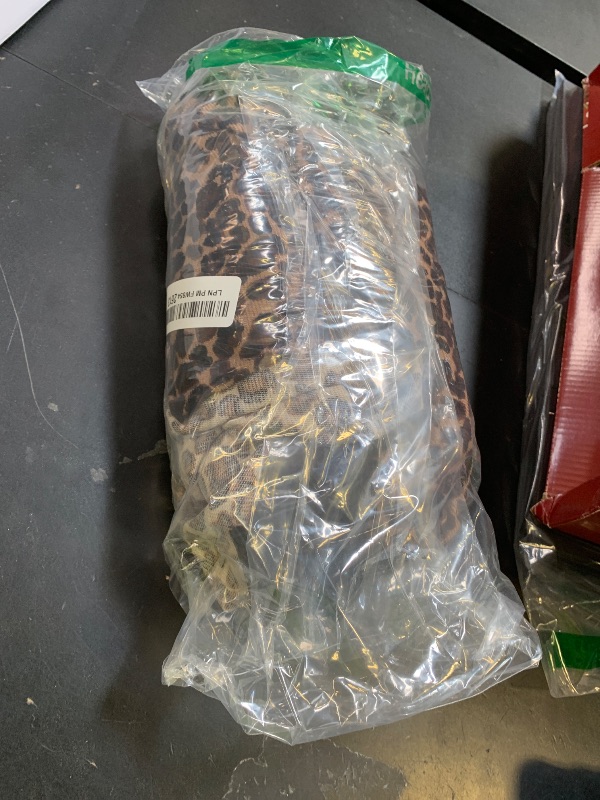 Photo 1 of SOLY HUX Women's Plus Size Dress Set Leopard Print Overall Short Dress with Long Sleeve Fitted T Shirts Fall Outfits Khaki Black 4X-Large Plus