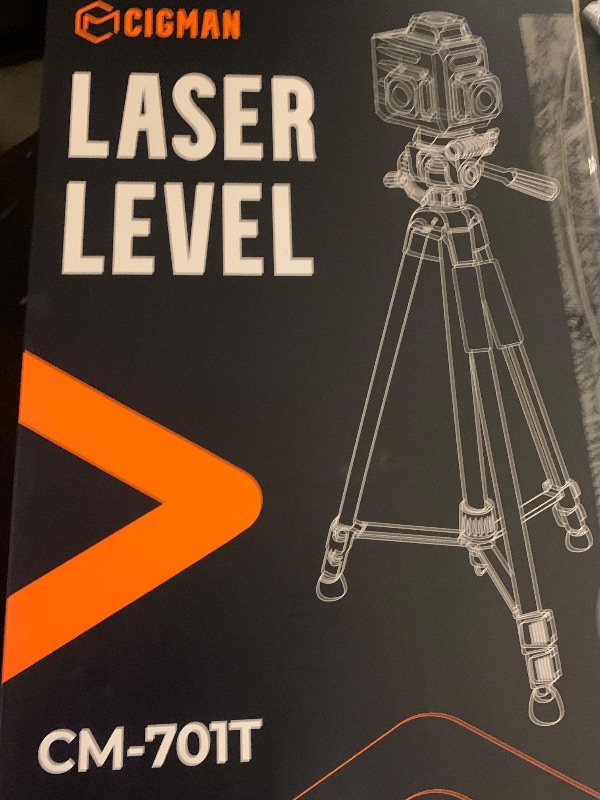 Photo 1 of CIGMAN 3D Laser Level with Tripod,Remote Control,Compact Design,4000mAh Battery,Rotary Base,3x360°Self-Leveling Green Laser Leveler for Picture Hanging and DIY Projects