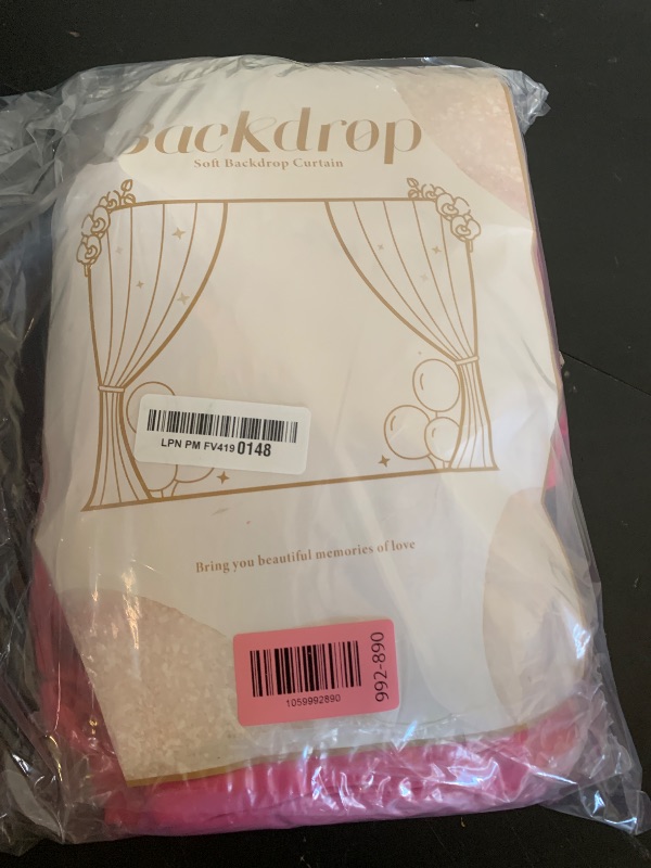 Photo 1 of 10 ft x 10 ft Wrinkle Free Hot Pink Backdrop Curtains for Parties, Polyester Fuchsia Photo Backdrop Drapes for Wedding Birthday Party Baby Shower,5ft x 10ft,2 Panels