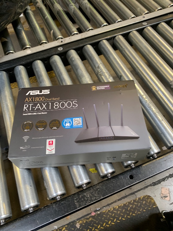 Photo 1 of ASUS RT-AX1800S Dual Band WiFi 6 Extendable Router, Subscription-Free Network Security, Parental Control, Built-in VPN, AiMesh Compatible, Gaming & Streaming, Smart Home