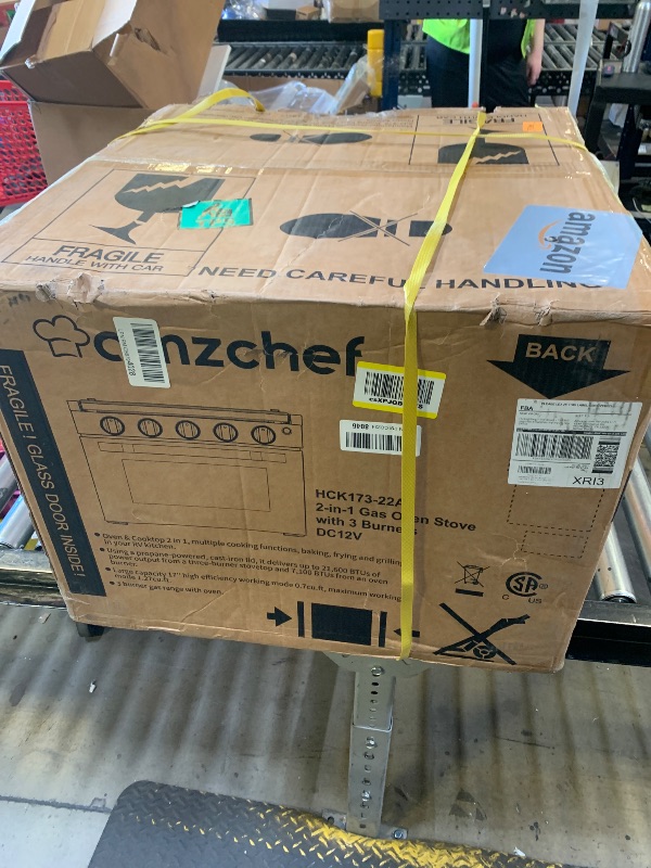 Photo 1 of AMZCHEF RV Gas Range 17 Inches Tall, 1.24 Cu.Ft Propane Range Oven with 3 Burners Stove for RV, Apartment, Mobile Home, Stainless Steel.