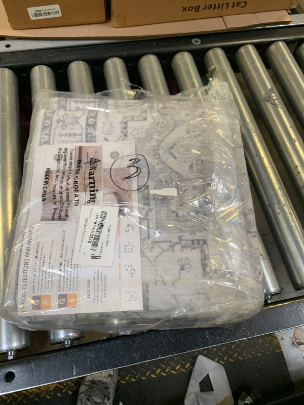 Photo 1 of Madane Runner Rug 2x8, Washable Hallway Runner Rugs, Non-Slip Low-Pile Soft Kitchen Rug Runner Laundry Room Rug, Vintage Throw Entry Foyer Mat for Entrance Living Room (Grey, 2 x 8)