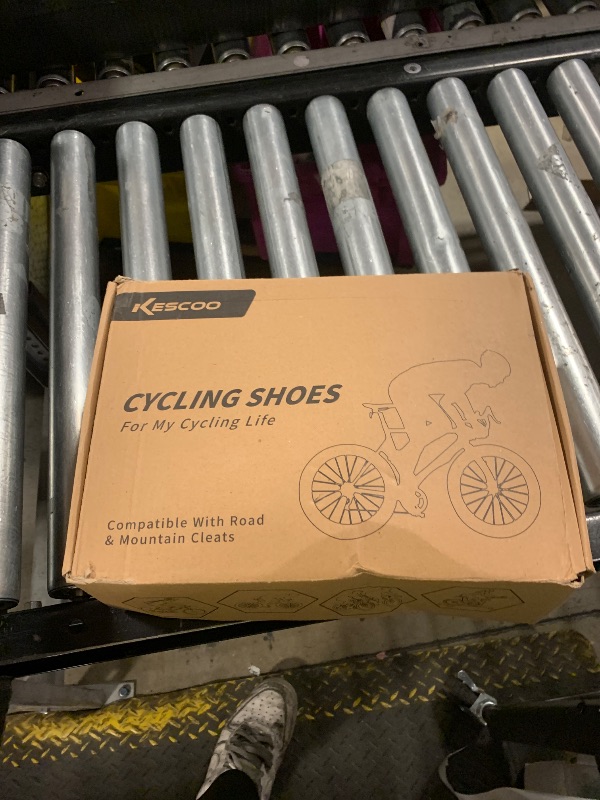 Photo 1 of KESCOO Mens Mountain Bike Shoes with 2-Bolts SPD Cleats Included, Cycling Shoes with Quick Ratchet Buckle Indoor Outdoor Riding Biking Black 48