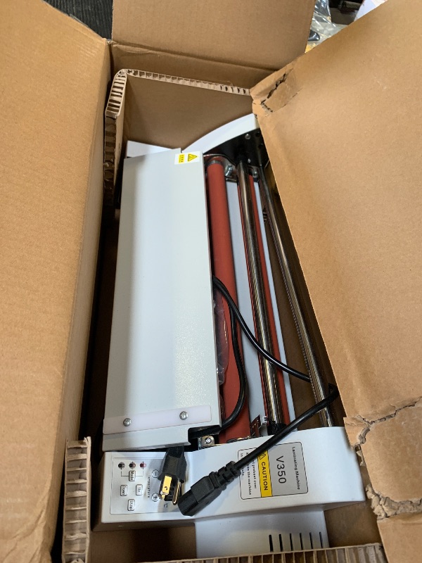 Photo 1 of Generic 350mm Laminator Machine, Cold Hot Roller Laminating Machine, Single- & Double-Sided Thermal Laminator for Paper Card Wood Veneer PVC Foil, Digital Display, Safety Protection (V350), 6333-350