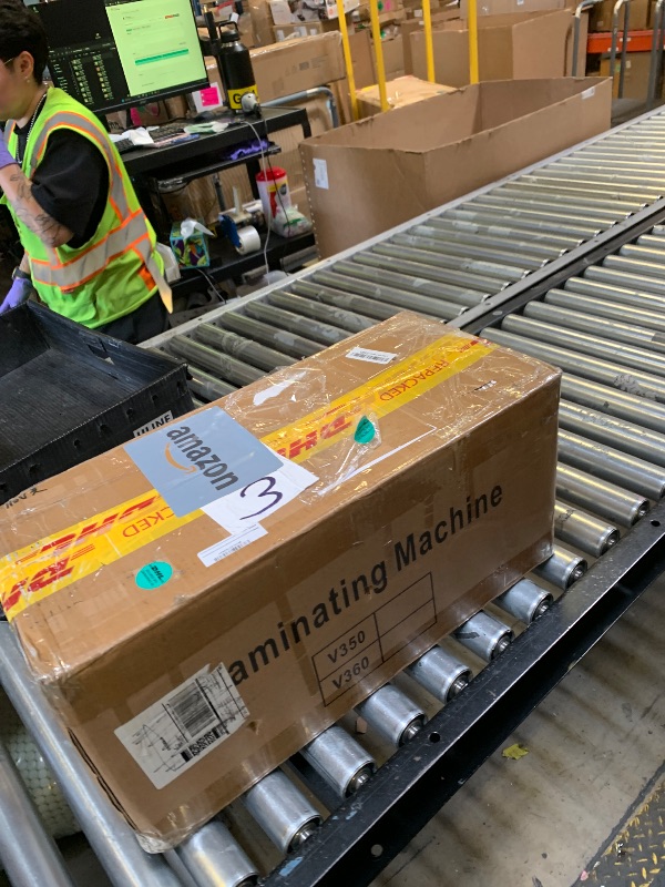 Photo 1 of Generic 350mm Laminator Machine, Cold Hot Roller Laminating Machine, Single- & Double-Sided Thermal Laminator for Paper Card Wood Veneer PVC Foil, Digital Display, Safety Protection (V350), 6333-350