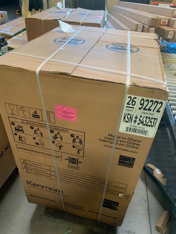 Photo 1 of Kenmore 8.0 cu. ft. Front Load Gas Dryer - Wrinkle Guard with Accela Steam to Reduce Static and Odors - Smart Sensor Drying - LED - White (SEALED)