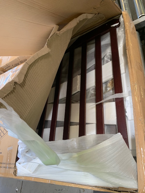 Photo 1 of Dream On Me Synergy 5-in-1 Convertible Full-Size Baby Crib with Toddler, Day & Full Bed Conversion in Espresso, GreenGuard Gold & BSA, 3 Mattress Heights, Sustainable Pinewood